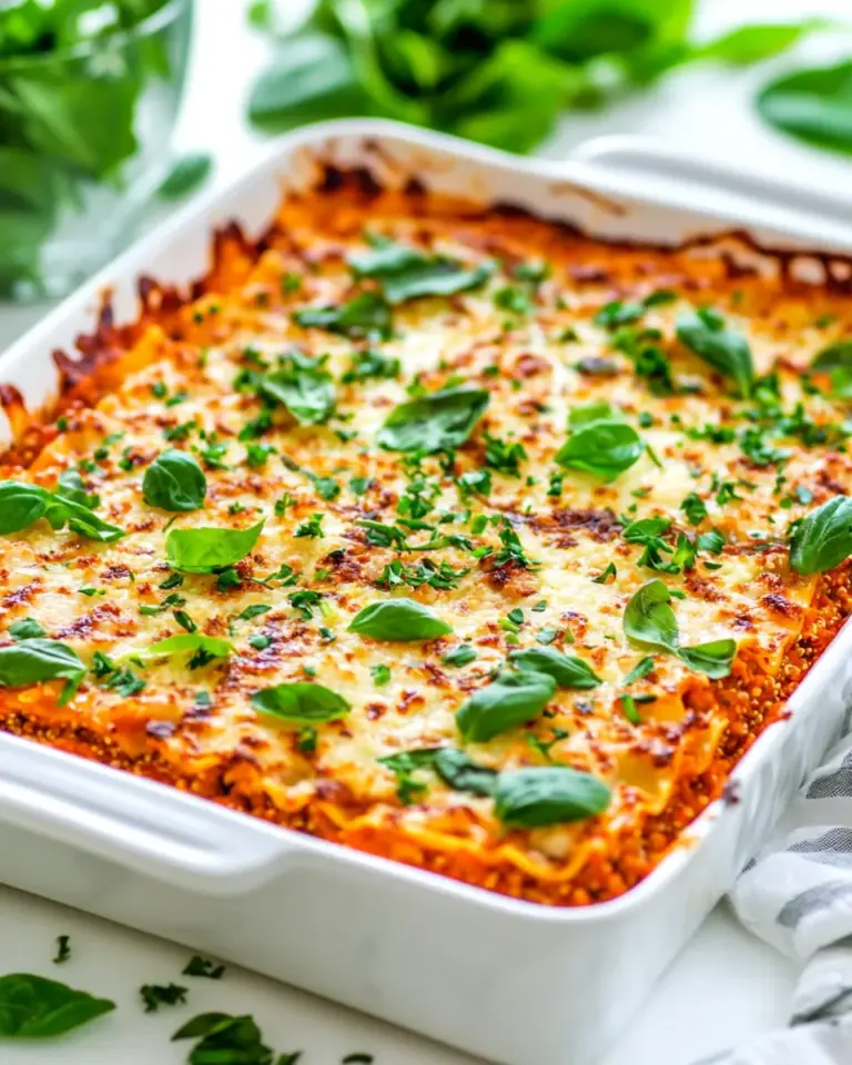 Homemade Lightened Up Cheesy Quinoa Lasagna Bake photo