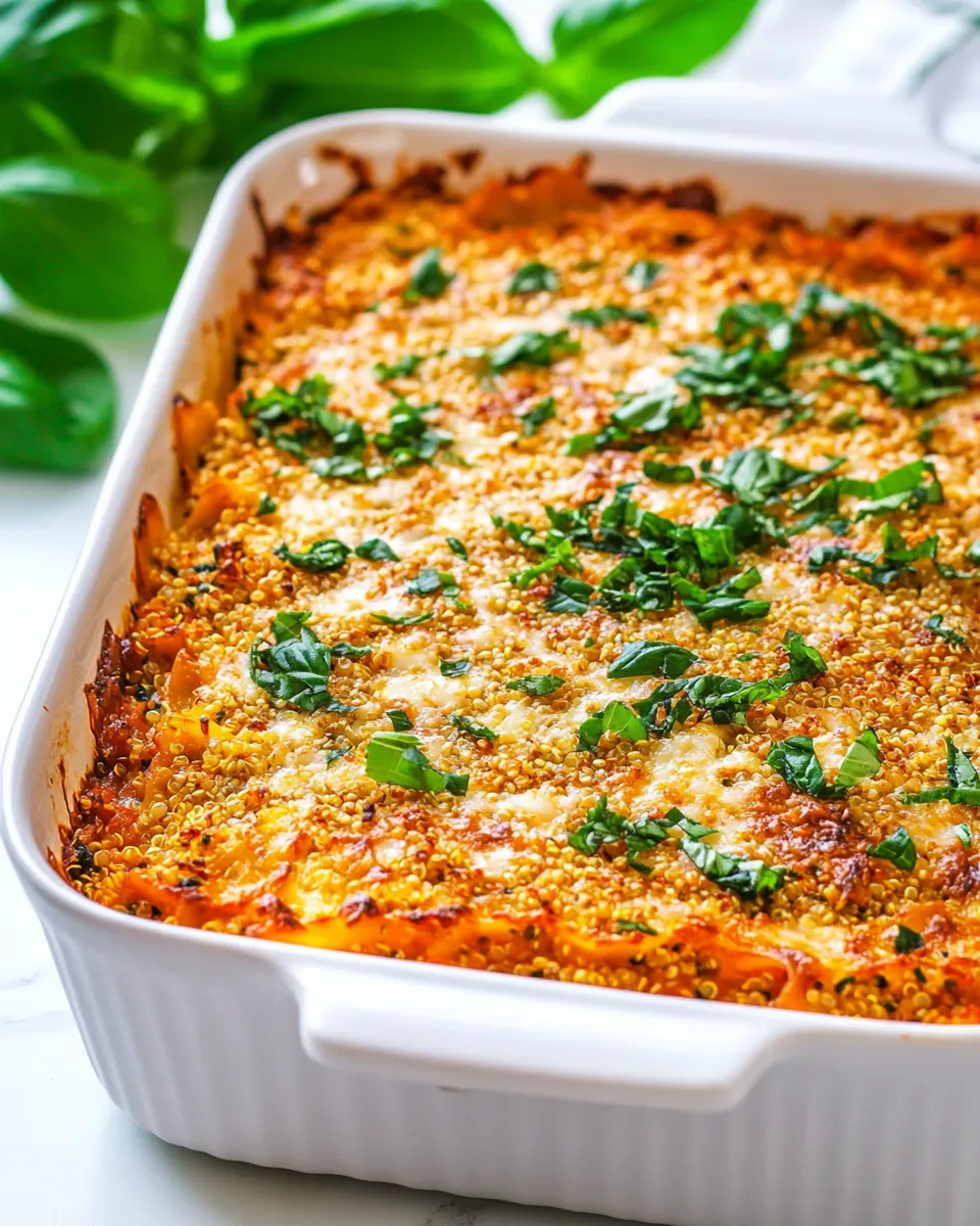 Classic Lightened Up Cheesy Quinoa Lasagna Bake image