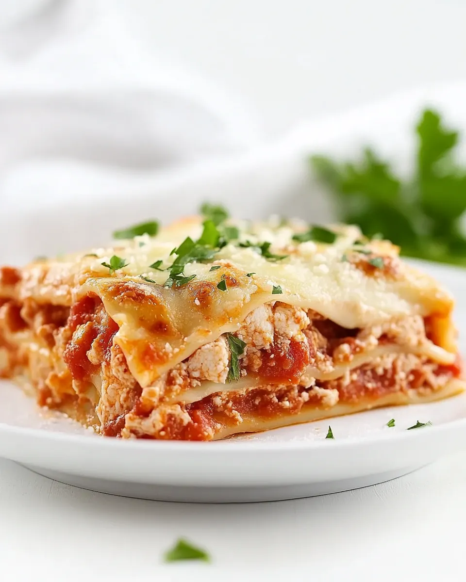 Homemade Lightened Up Chicken Parmesan Lasagna photo