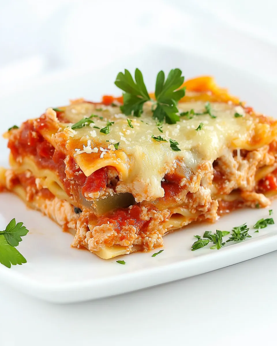 Classic Lightened Up Chicken Parmesan Lasagna image