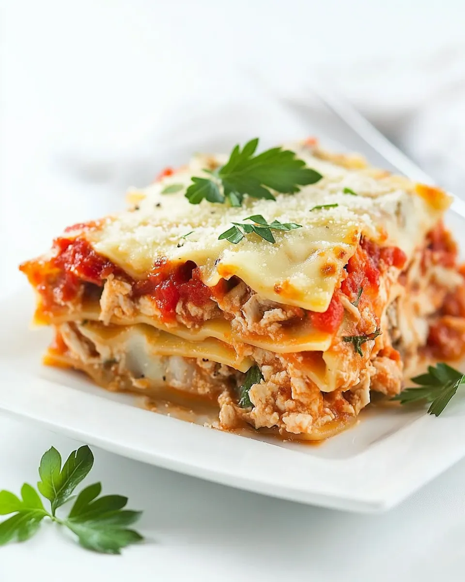 Easy Lightened Up Chicken Parmesan Lasagna recipe photo