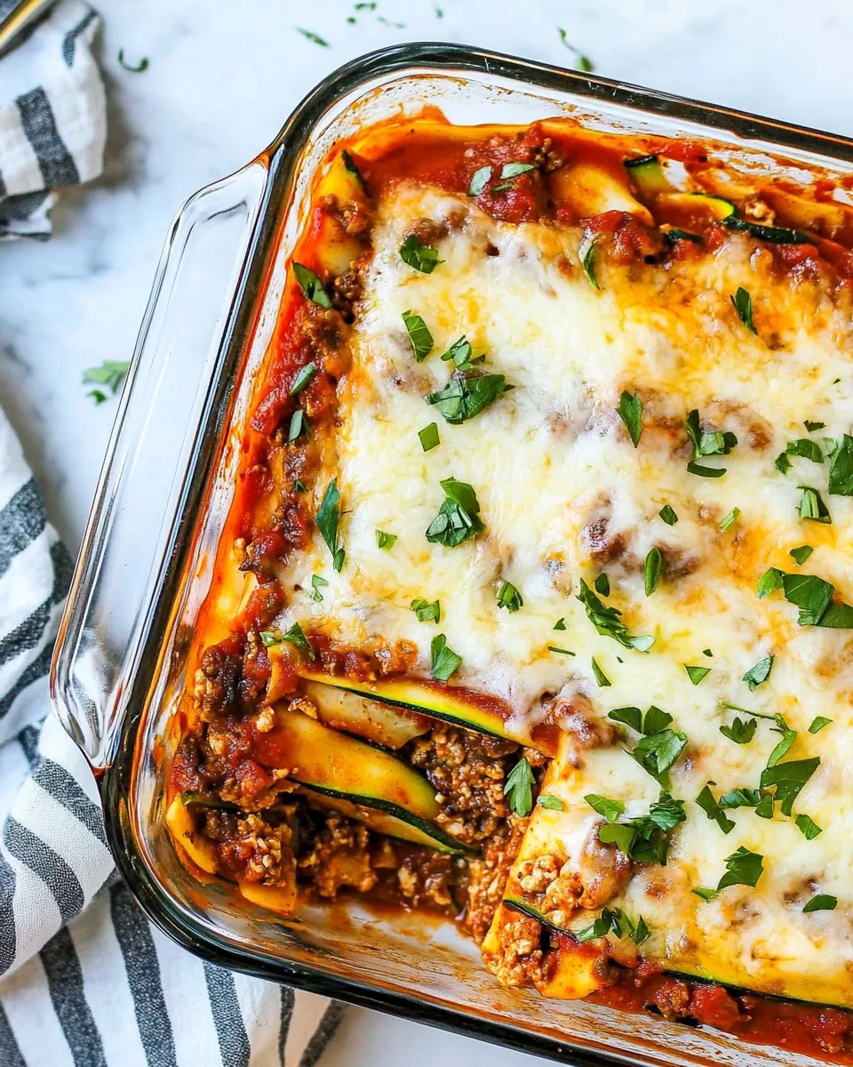 Easy Low-Carb Lasagna (with Zucchini Noodles) recipe image