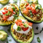 Delicious Low-Carb Turkey Taco Stuffed Avocados food shot