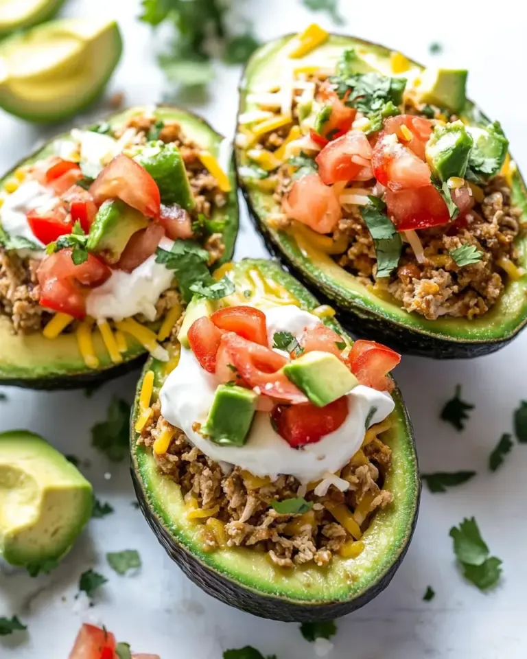 Delicious Low-Carb Turkey Taco Stuffed Avocados food shot