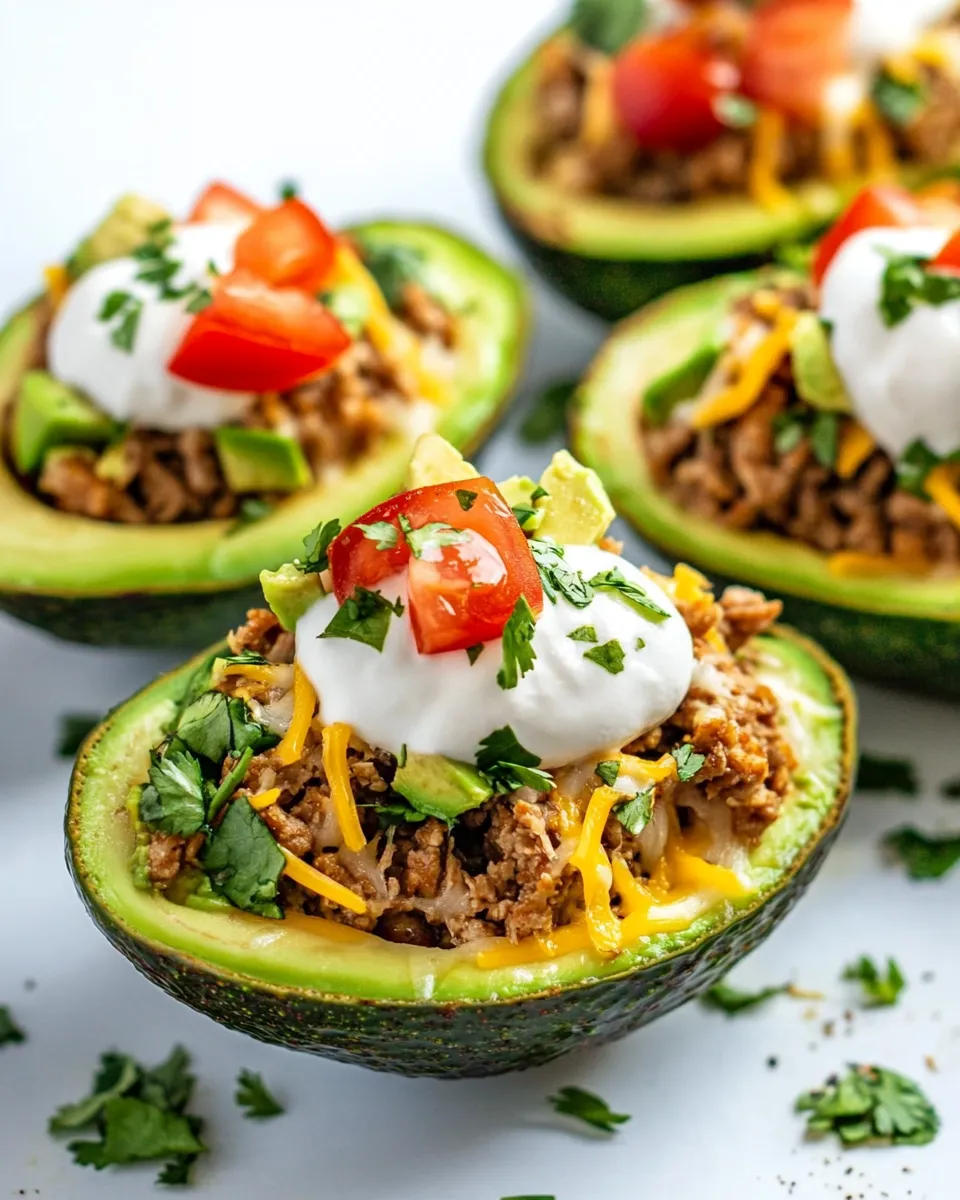 Healthy Low-Carb Turkey Taco Stuffed Avocados dish photo