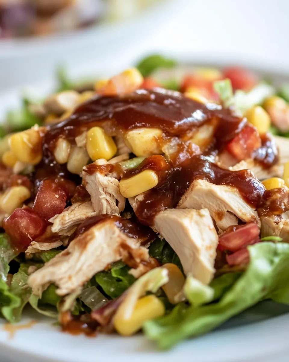 Delicious Macro Friendly BBQ Chicken Salad food shot