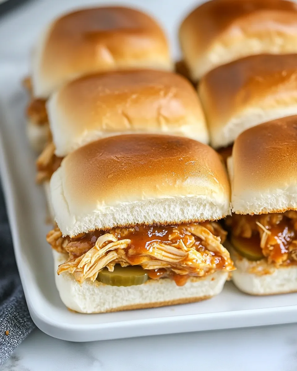 Delicious Macro Friendly Crockpot BBQ Chicken Sliders shot