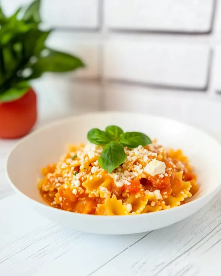 homemade Mafaldine Pasta with Napoletana Sauce photo