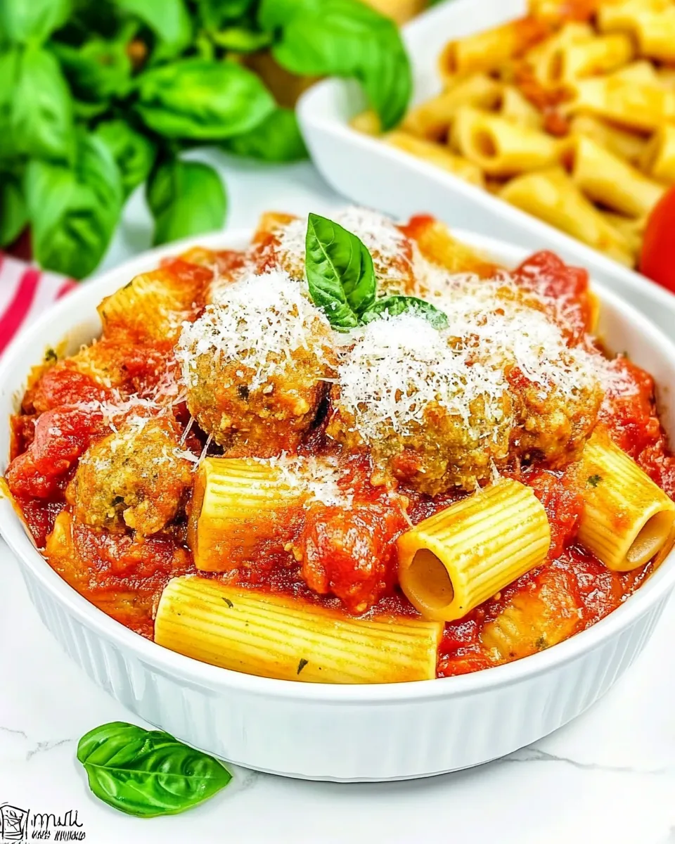 Easy Meatball Rigatoni recipe photo