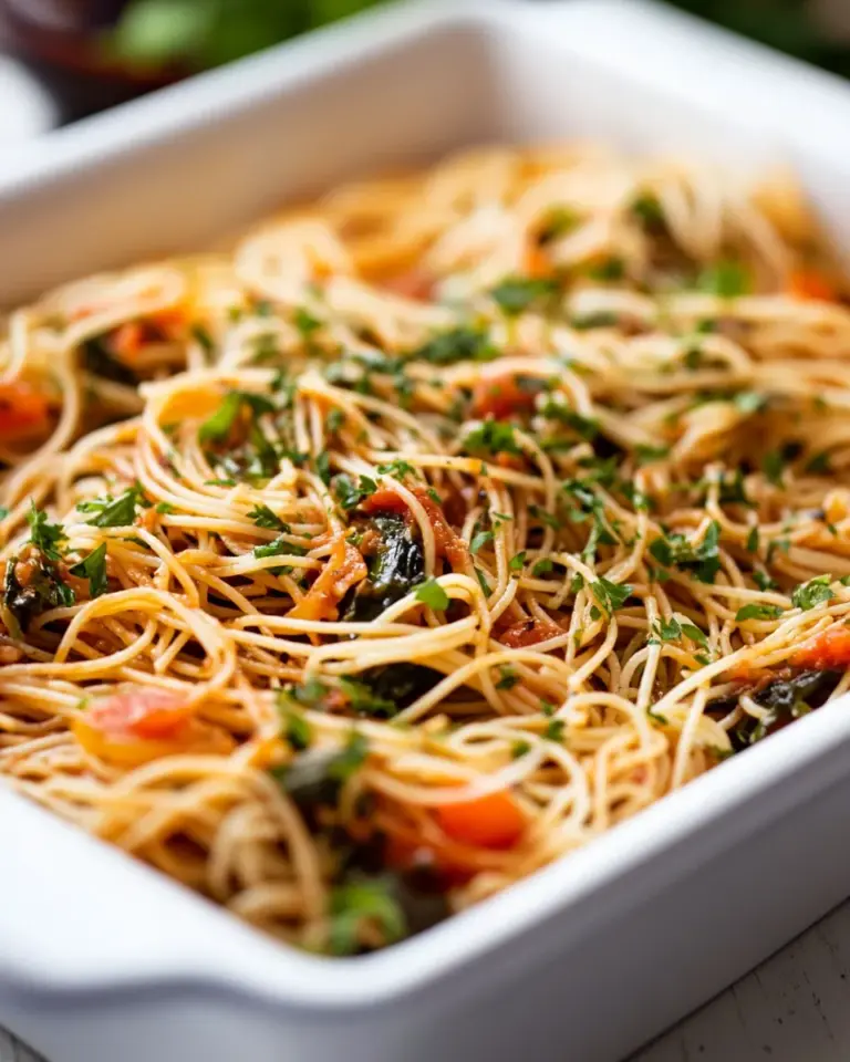 Homemade Mediterranean Angel Hair Pasta photo