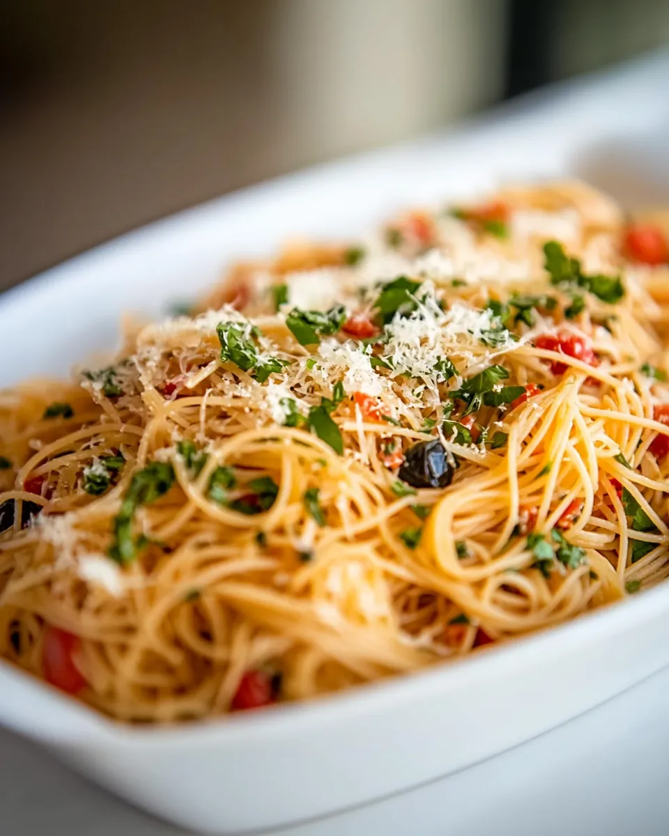 Easy Mediterranean Angel Hair Pasta recipe photo