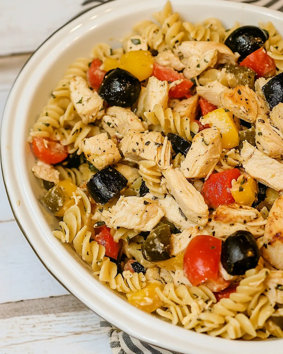 Classic Mediterranean Chicken Pasta Salad image