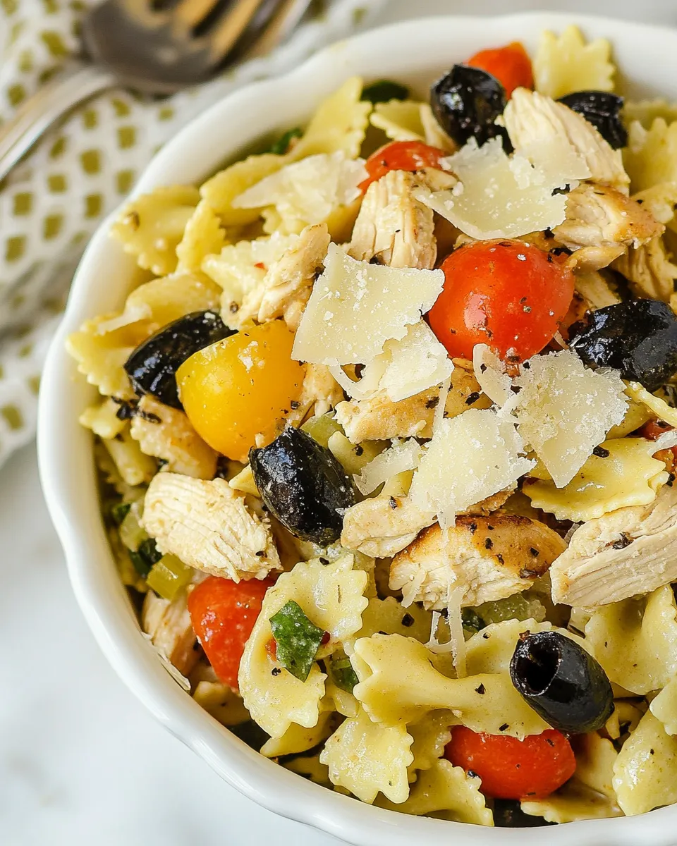 Delicious Mediterranean Chicken Pasta Salad dish photo