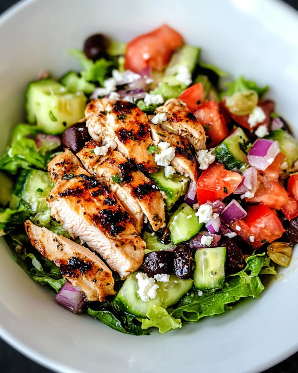 Delicious Mediterranean Grilled Chicken Salad plate image