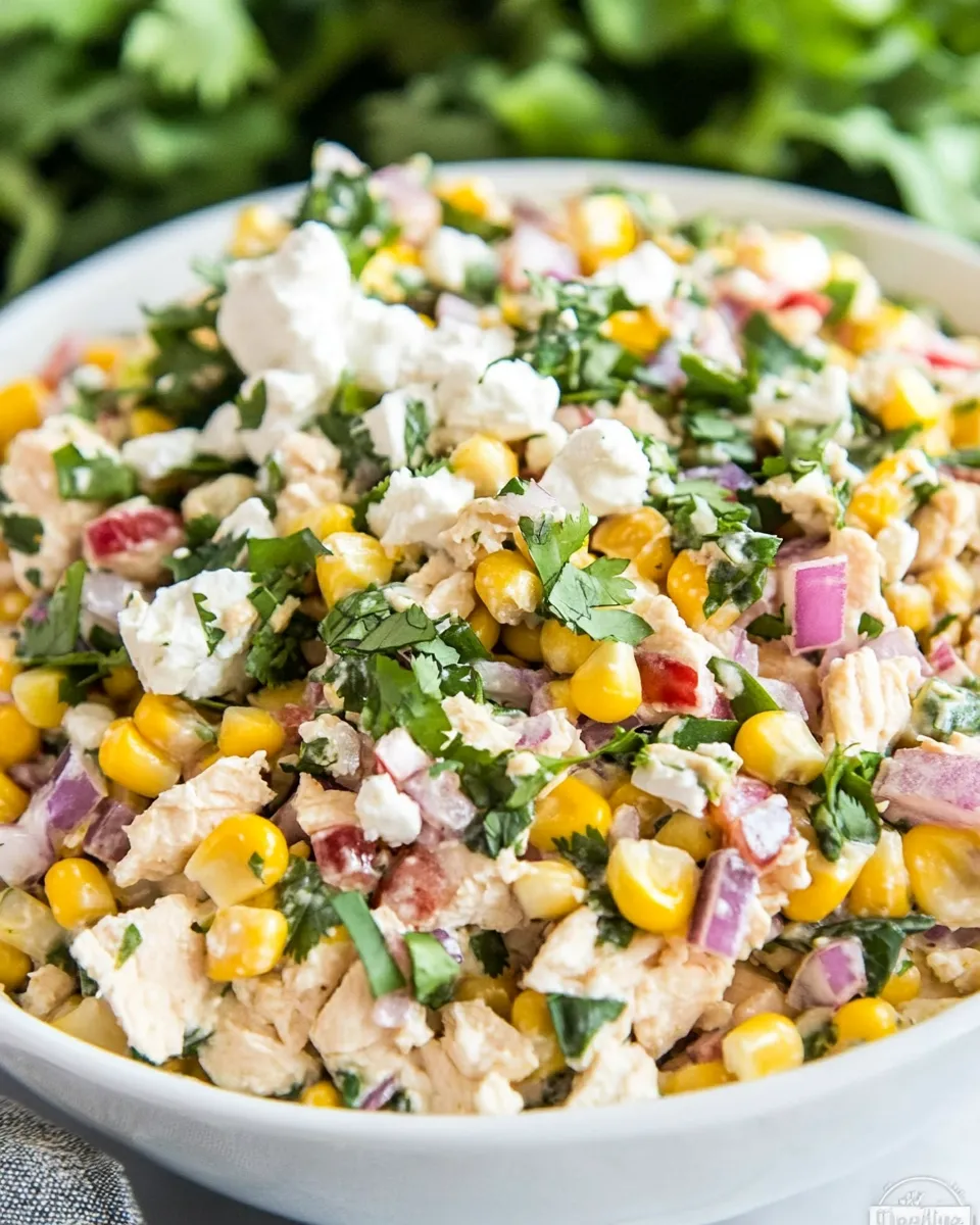 Easy Mexican Street Corn Chicken Salad recipe photo