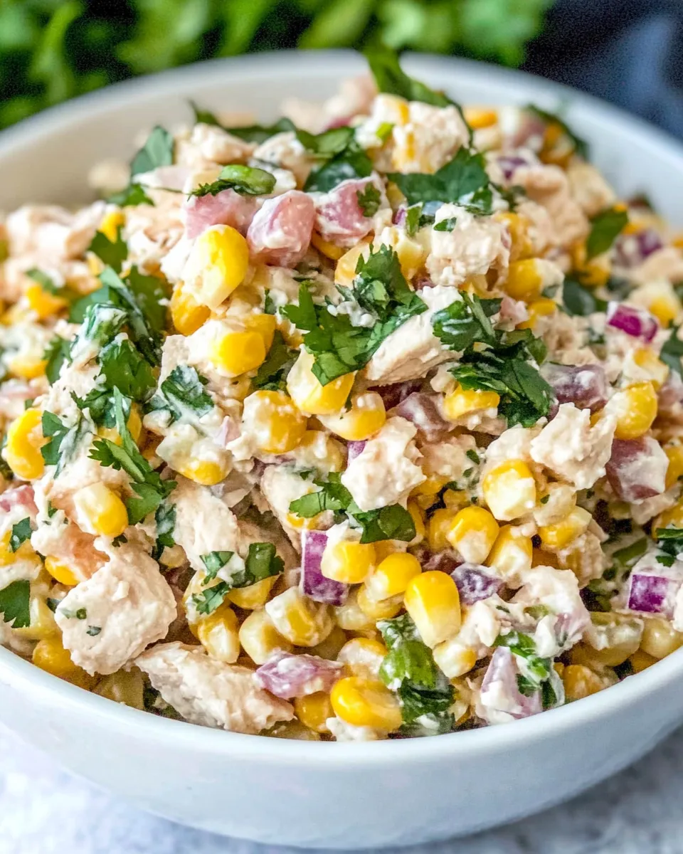 Delicious Mexican Street Corn Chicken Salad dish photo