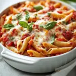 homemade Mozzarella and Penne Pasta Bake photo