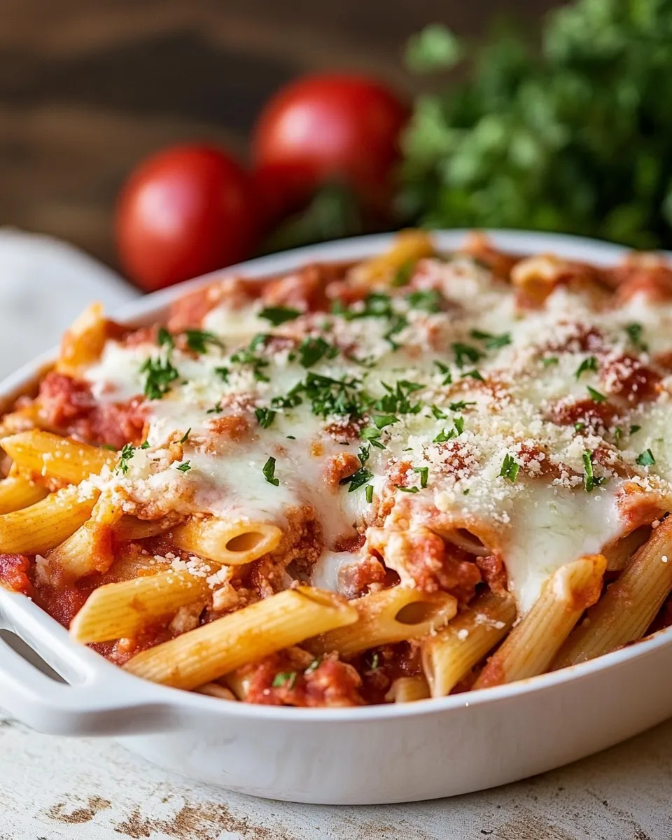 easy Mozzarella and Penne Pasta Bake recipe image
