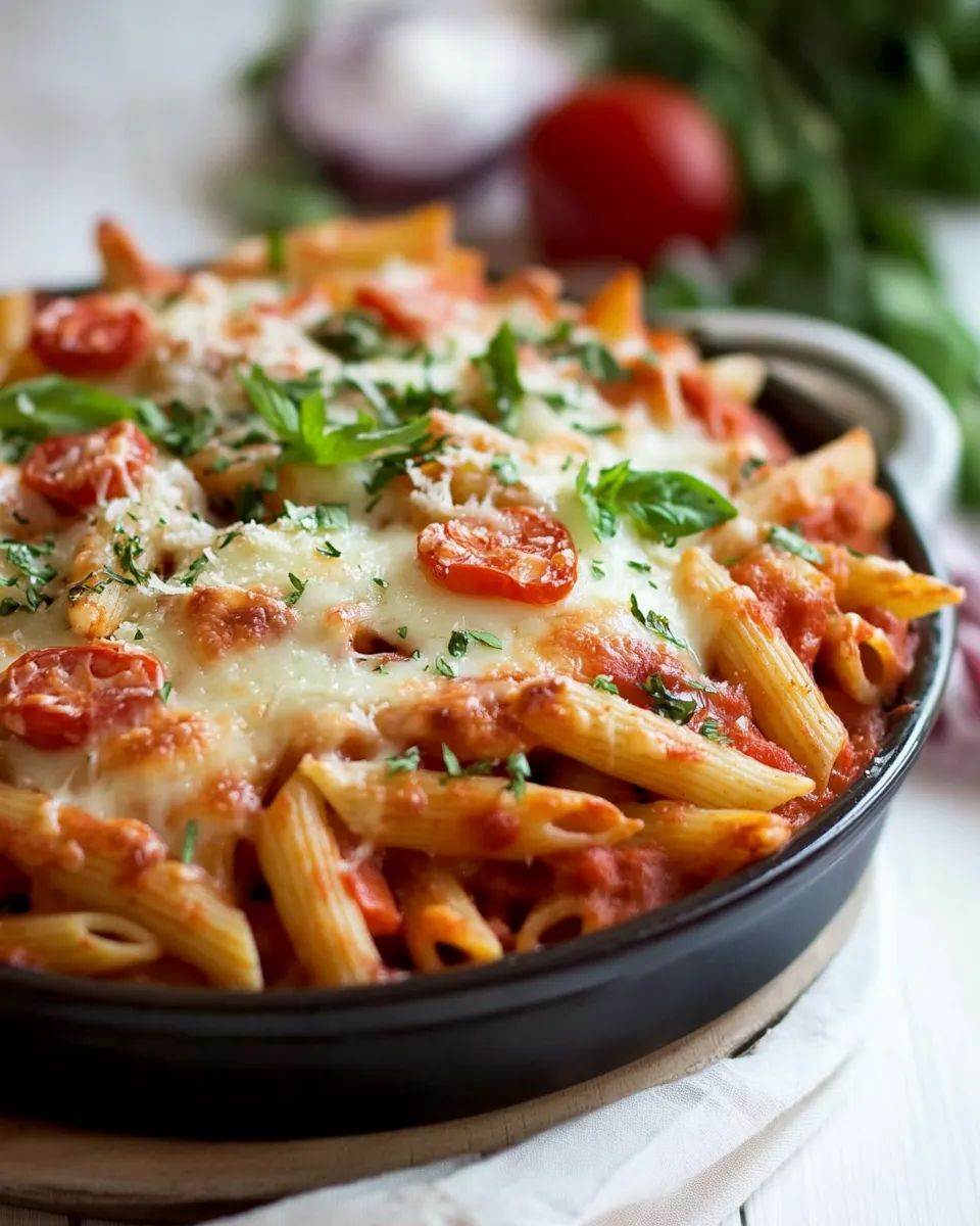 delicious Mozzarella and Penne Pasta Bake dish photo