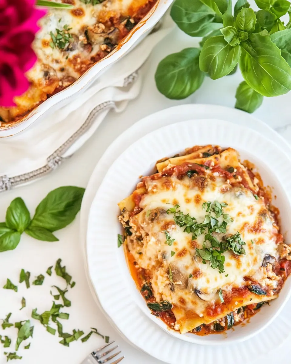 Delicious Mushroom Zucchini Lasagna plate image