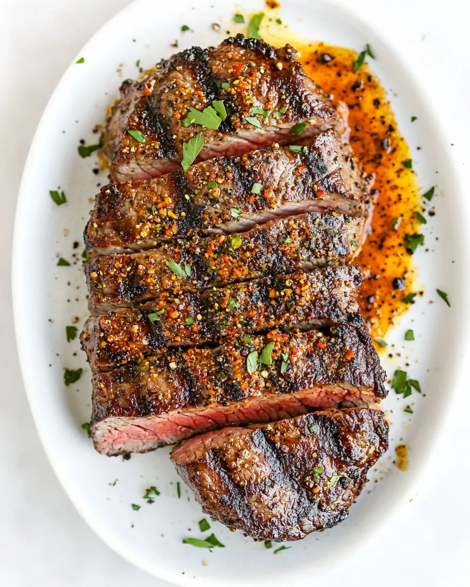 Delicious New York Strip Steak (Grilled Or Oven) with Harissa Butter food shot