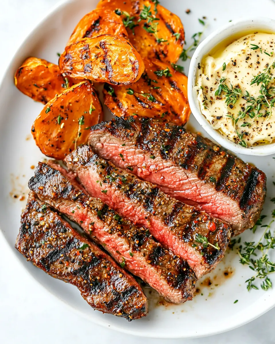 Classic New York Strip Steak (Grilled Or Oven) with Harissa Butter dish photo