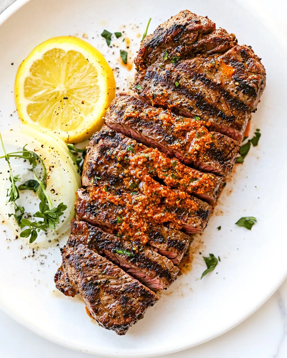 Savory New York Strip Steak (Grilled Or Oven) with Harissa Butter plate image