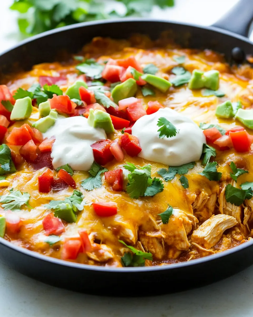Easy One-Pan Chicken Enchilada Skillet recipe photo