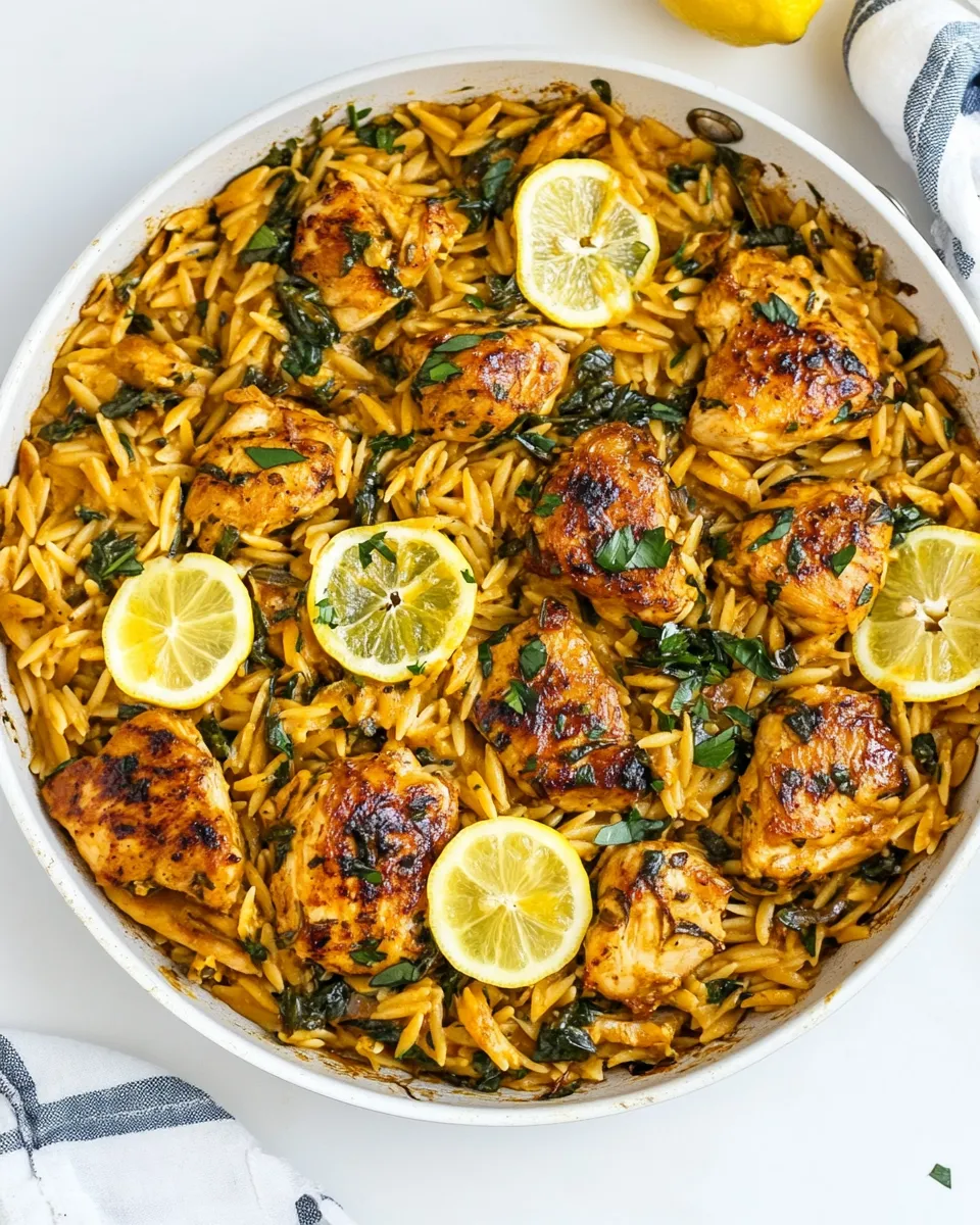 easy One-Pan Lemon Chicken Orzo recipe image