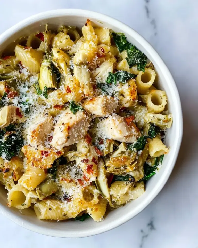 Homemade One-Pot Chicken and Artichoke Cavatappi photo