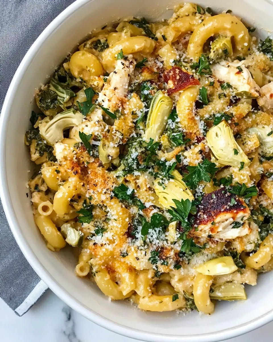 Easy One-Pot Chicken and Artichoke Cavatappi recipe photo