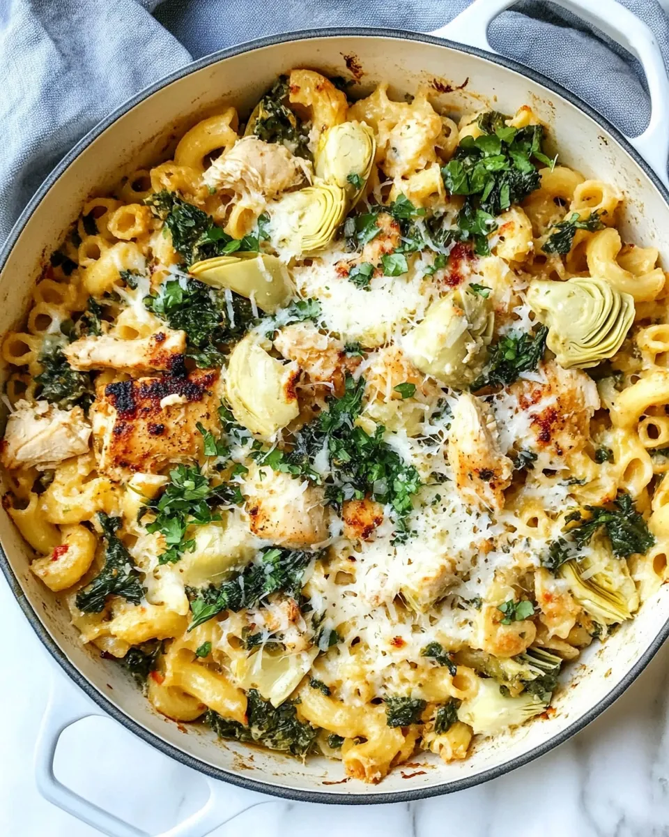 Delicious One-Pot Chicken and Artichoke Cavatappi dish photo