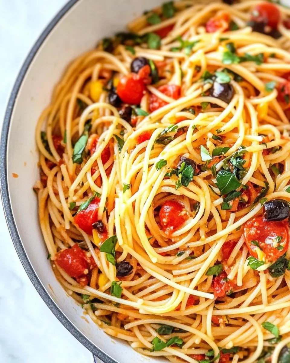 easy One-Pot Spaghetti Puttanesca recipe photo