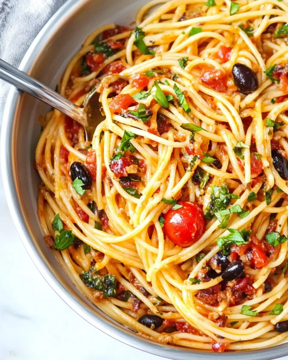 delicious One-Pot Spaghetti Puttanesca dish photo