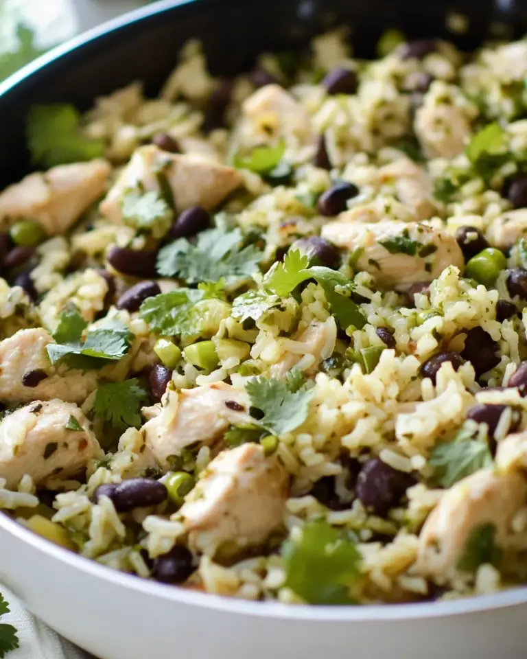 Homemade One Pan Cilantro Lime Chicken and Rice with Black Beans photo