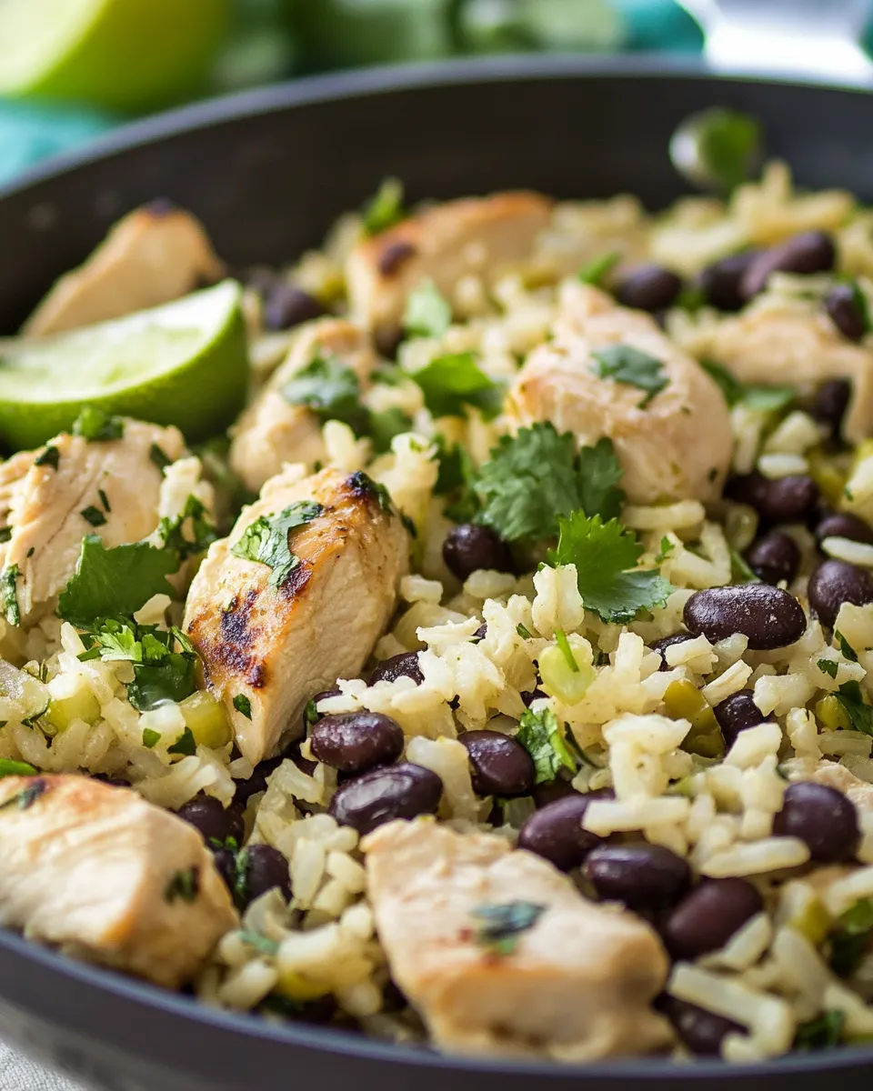 Classic One Pan Cilantro Lime Chicken and Rice with Black Beans image