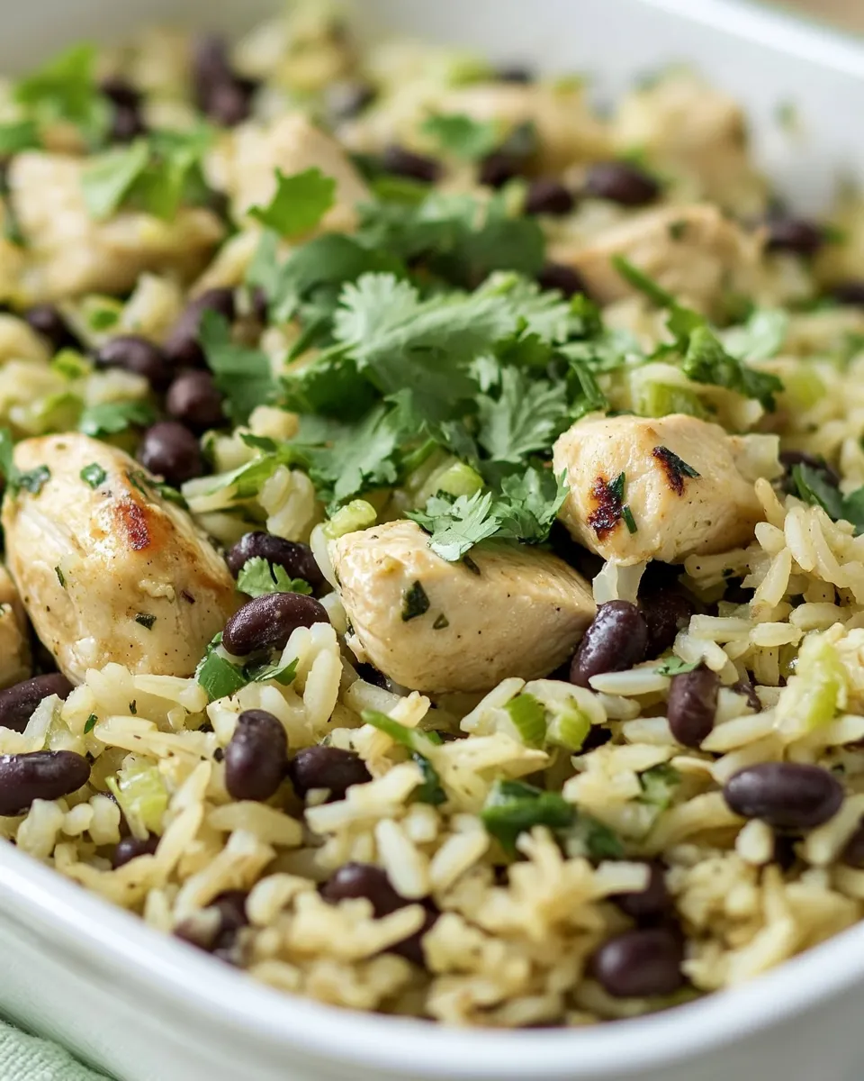 Easy One Pan Cilantro Lime Chicken and Rice with Black Beans recipe photo