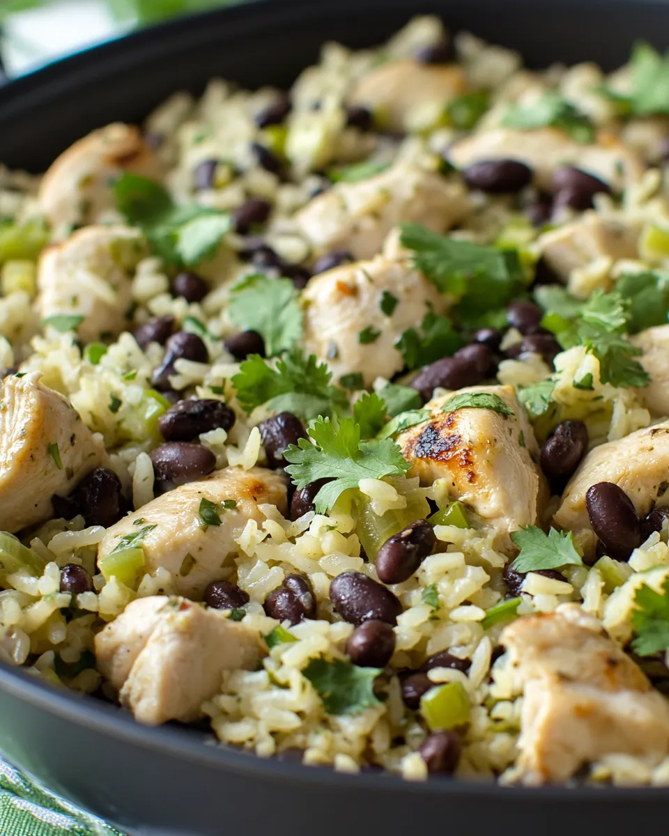 Delicious One Pan Cilantro Lime Chicken and Rice with Black Beans dish photo