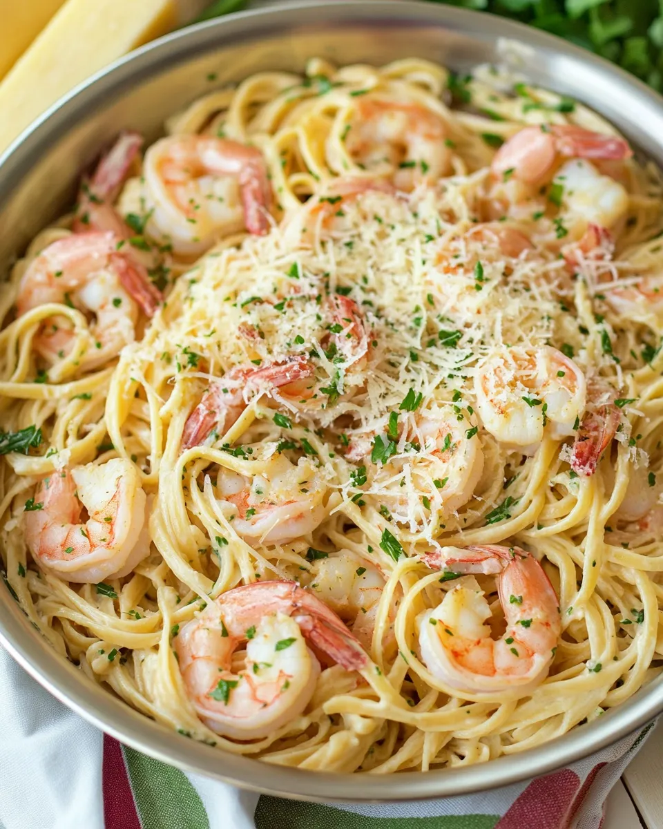 classic One Pan Creamy Parmesan Linguine with Shrimp image