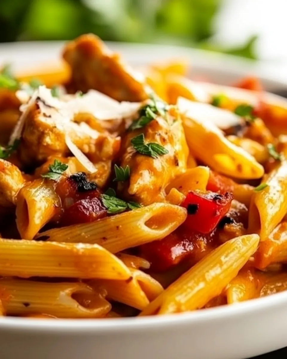 Easy One Pan Southwest Chicken Alfredo Penne recipe photo