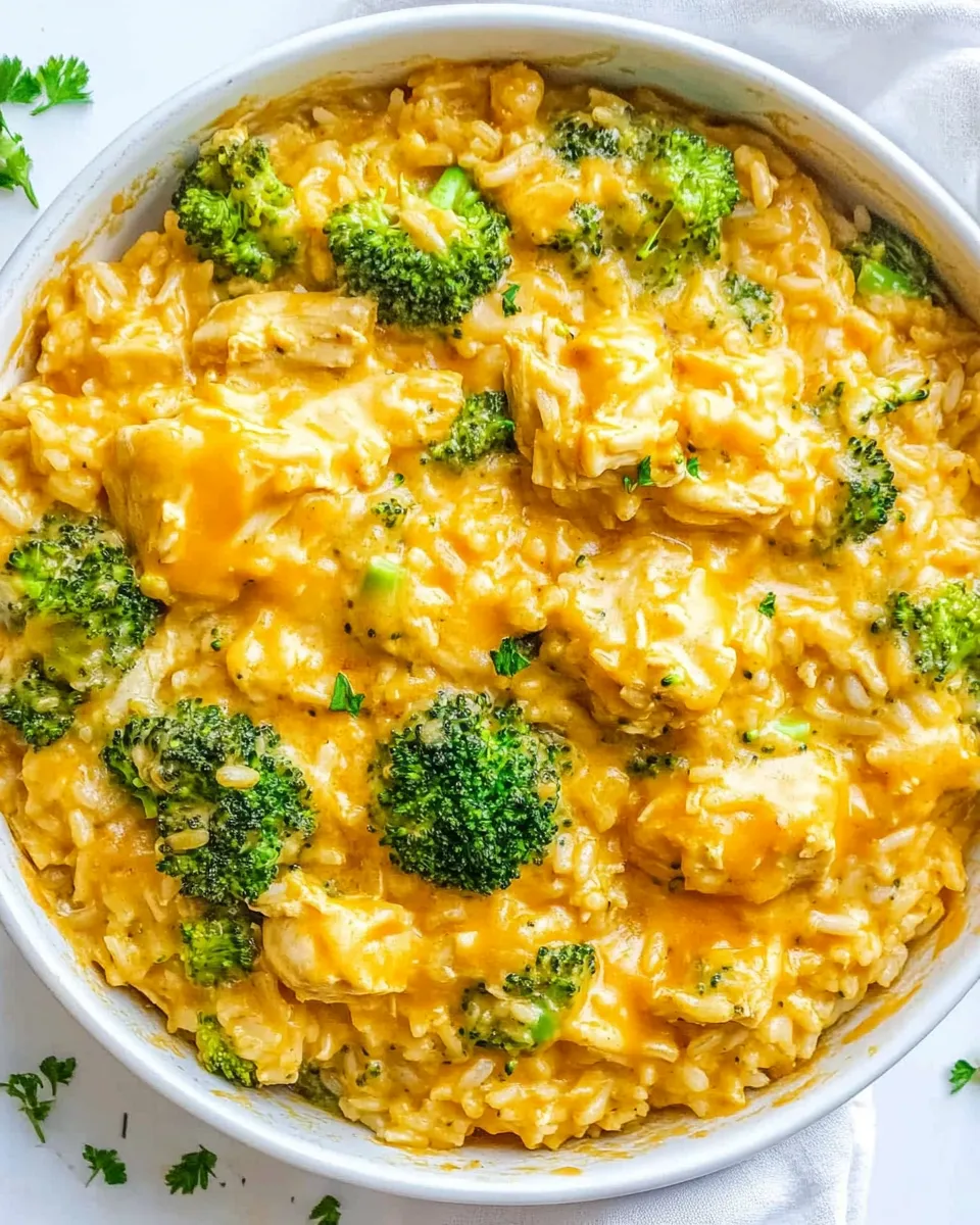 Delicious One Pot Cheesy Chicken Broccoli Rice dish photo