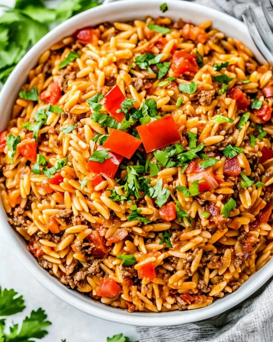 Homemade One Pot Cheesy Taco Orzo photo