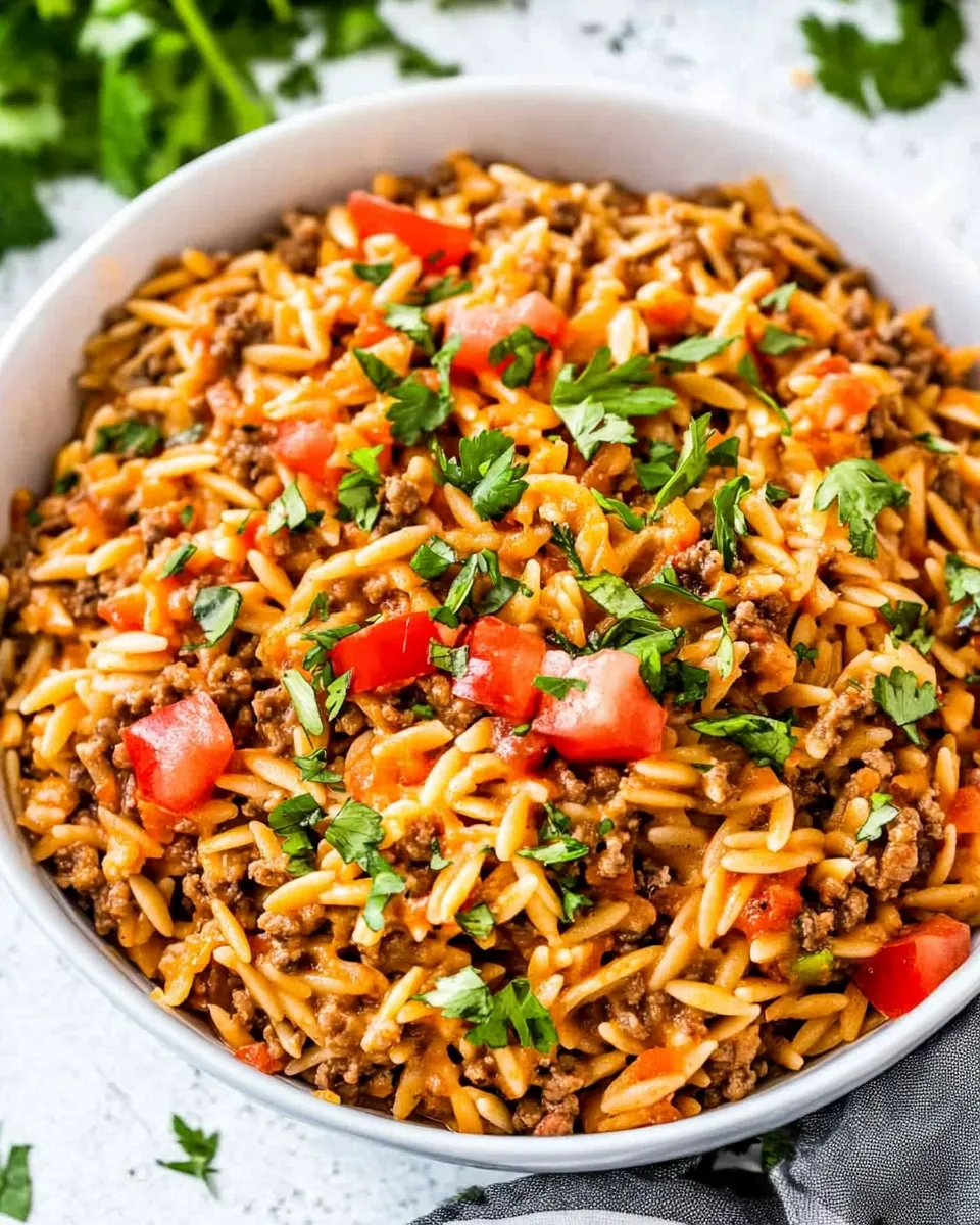 Classic One Pot Cheesy Taco Orzo image