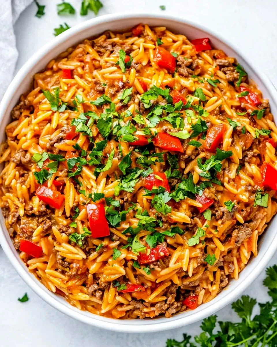 Easy One Pot Cheesy Taco Orzo recipe photo