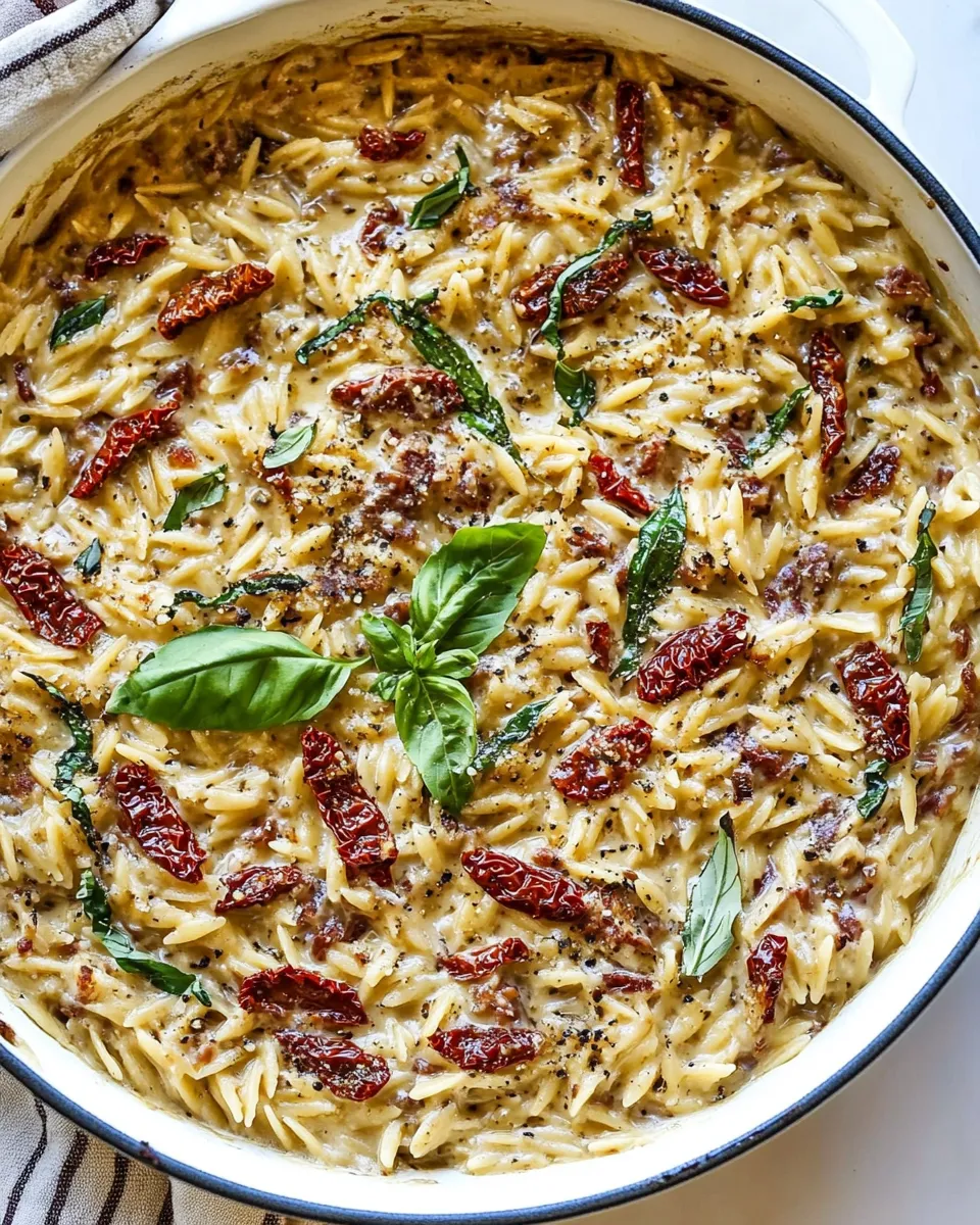 classic One Pot Creamy Sun-Dried Tomato Orzo. image