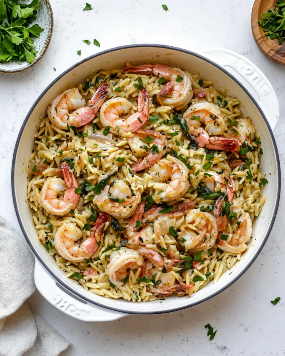 classic One Pot Garlic Butter Shrimp and Orzo. image