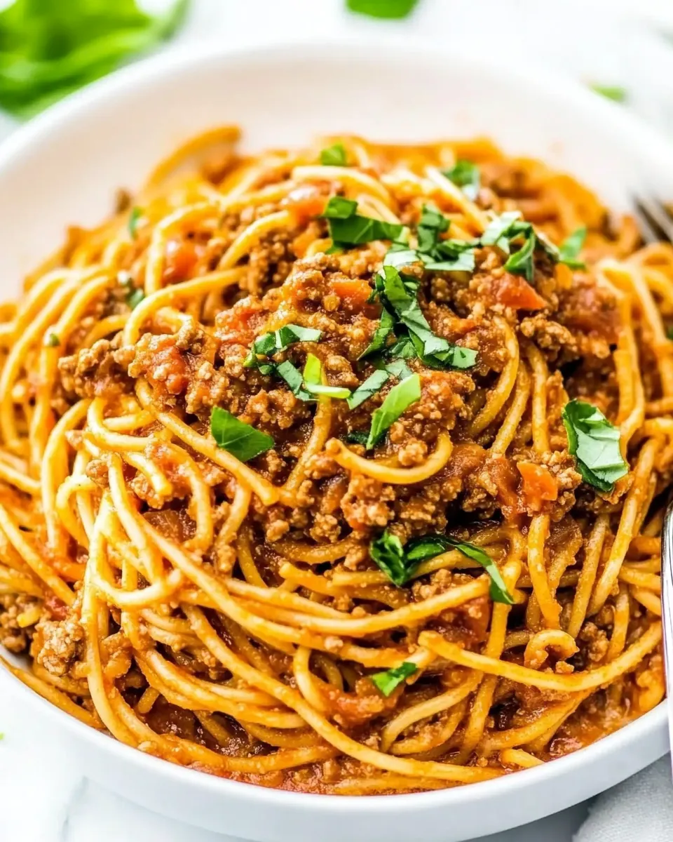Classic One Pot Ground Turkey Spaghetti image