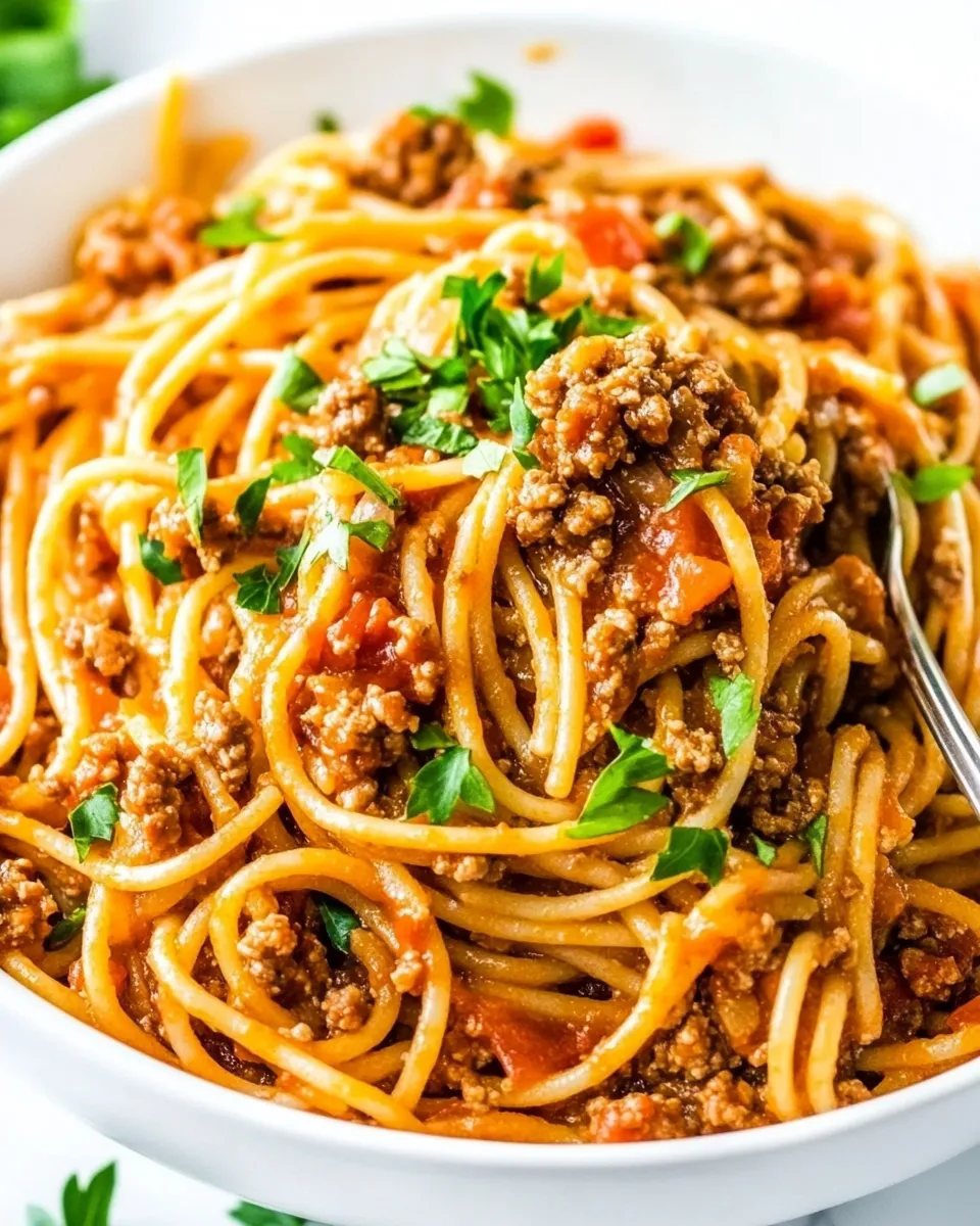 Easy One Pot Ground Turkey Spaghetti recipe photo