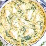 homemade One Pot Spinach Artichoke Chicken Orzo photo