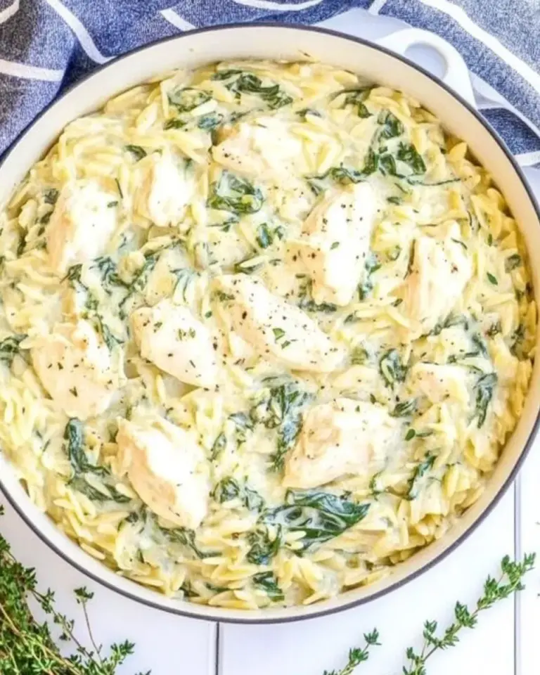 homemade One Pot Spinach Artichoke Chicken Orzo photo